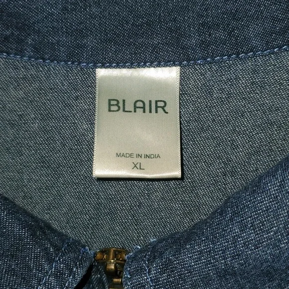 Blair Demin Detailed Zip Up Long Sleeved Shirt XL - Picture 4 of 4